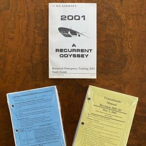 USAirways training manuals 2001 vintage flight attendant emergency transatlantic